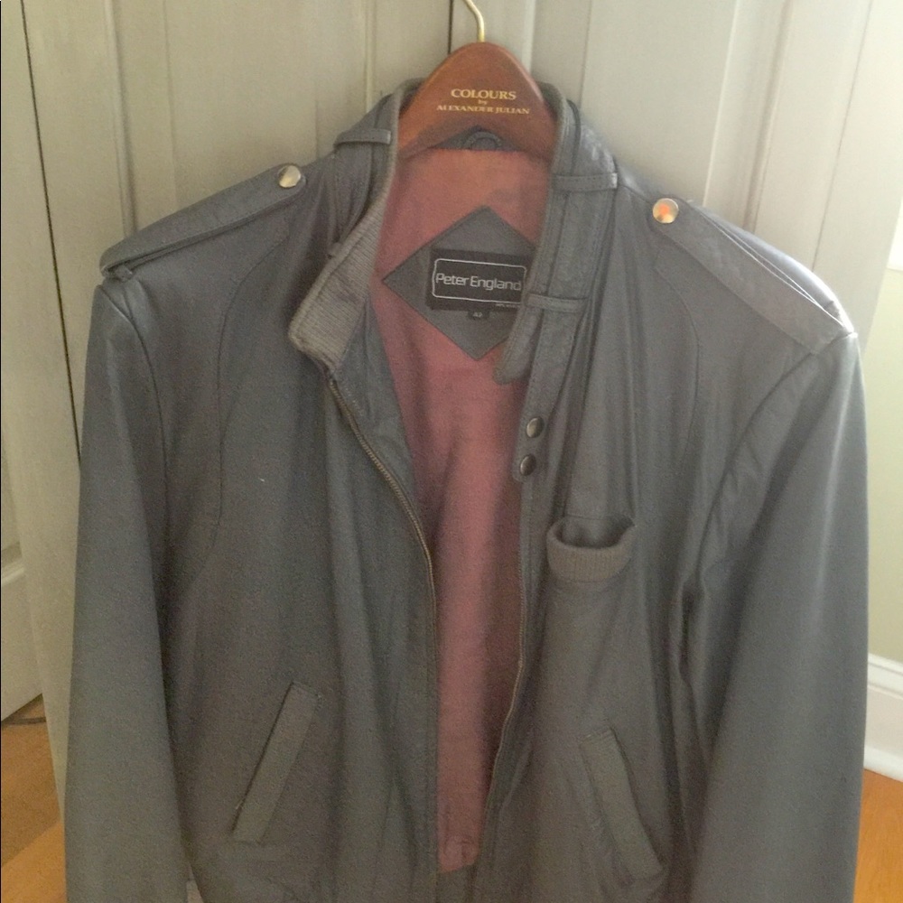 Rare Vintage Leather Peter England Racing Jacket